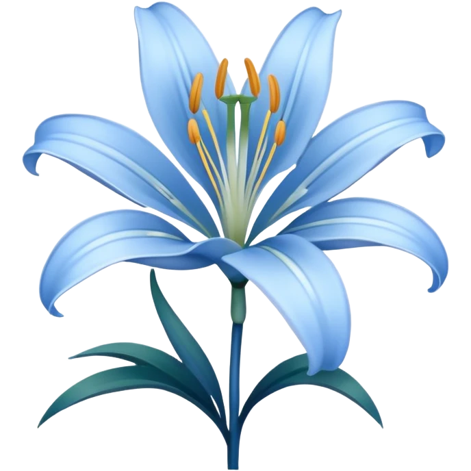 Lirio blanco azul  emoji