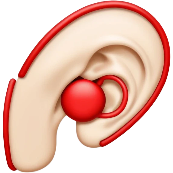 icon of an ear with a bold red line crossing through it, symbolizing ignore emoji