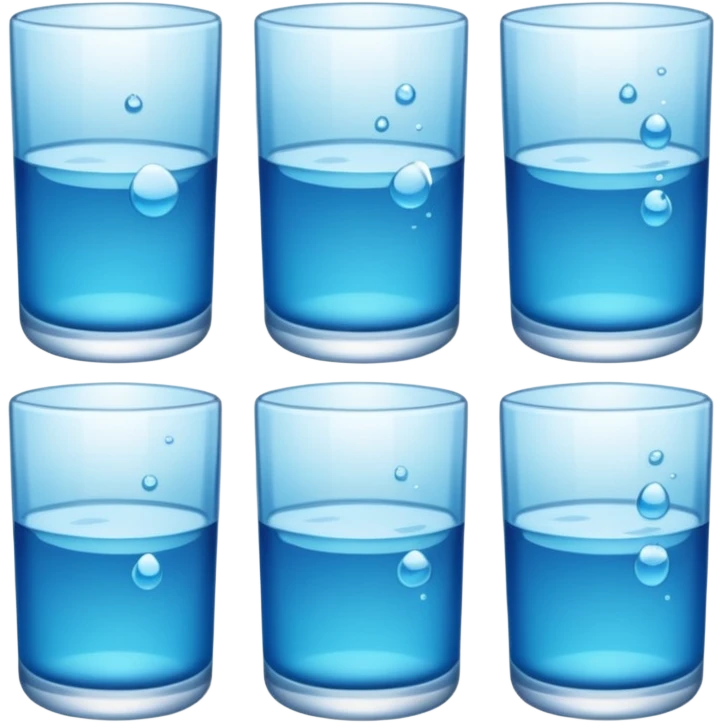 Use a series of frames showing the glass gradually filling with water emoji