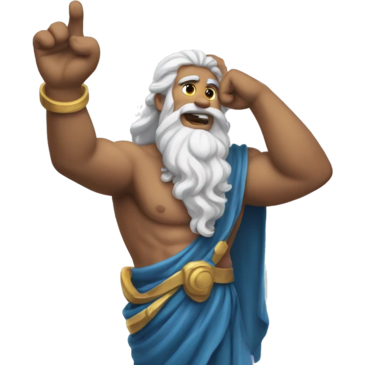 Zeus, making a "call me" phrase with his hand emoji