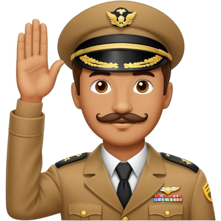 Guy with short mustache saluting  emoji