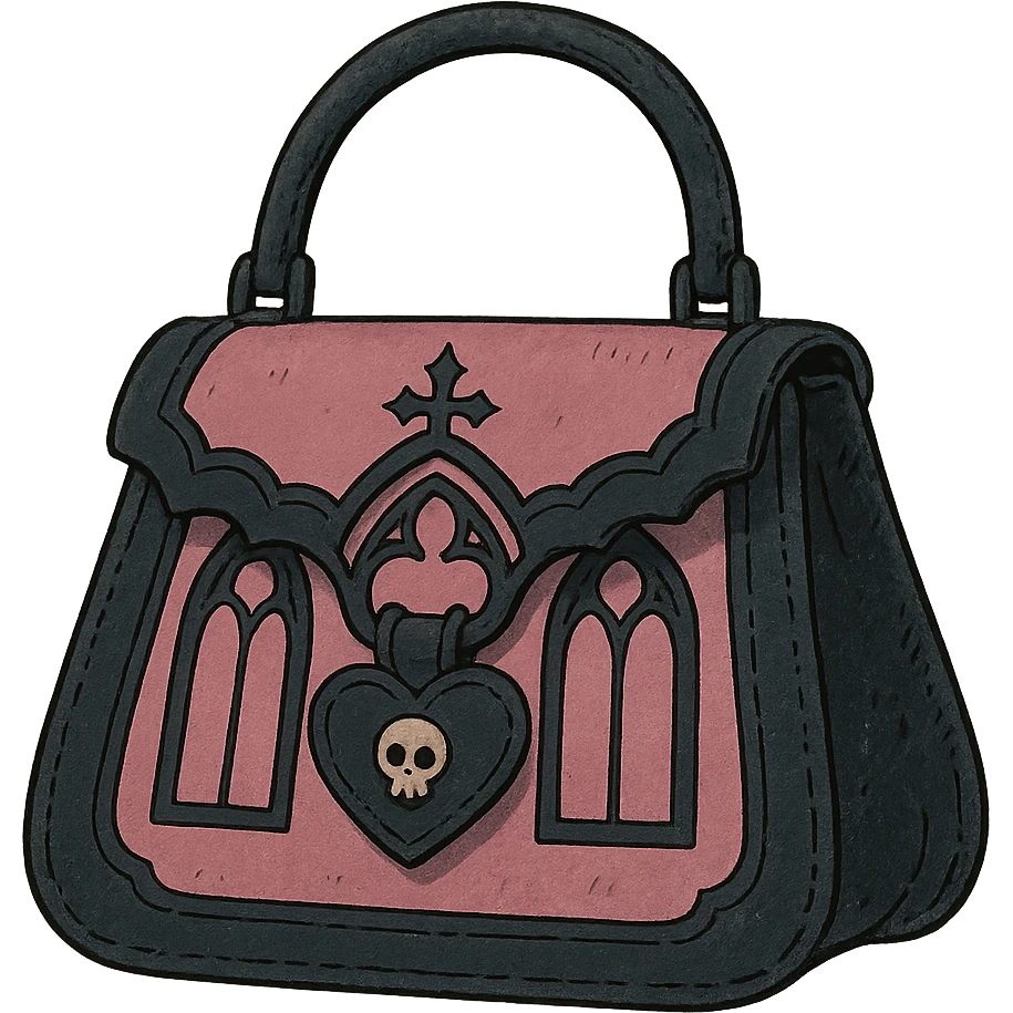pink and black gothic purse emoji