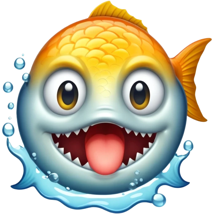 Fish stuffed in the mouth  emoji