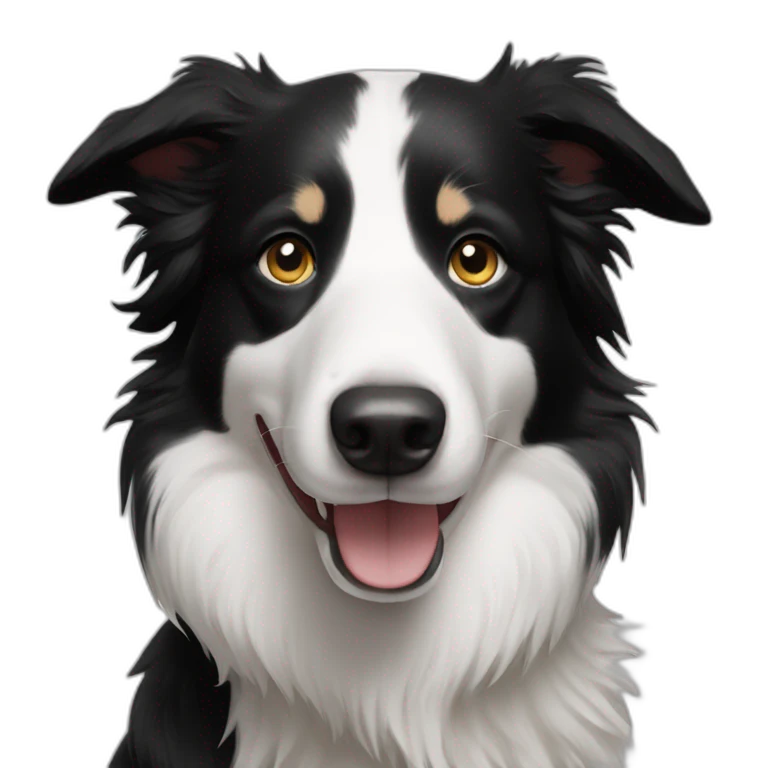 Black and white border collie emoji