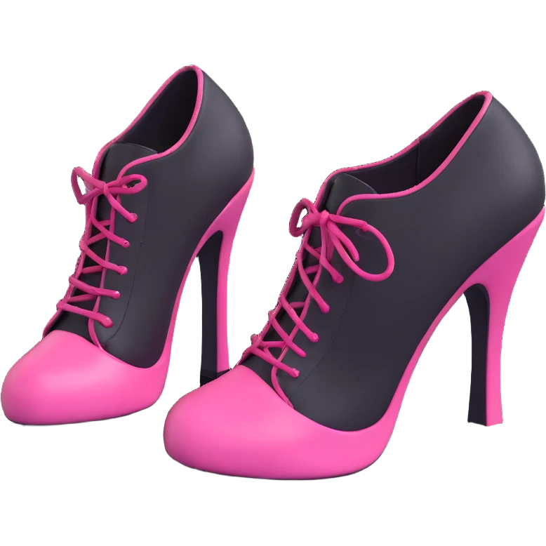 BLACKPINK-inspired gothic shoes, no hearts, black and pink, cute and emoji