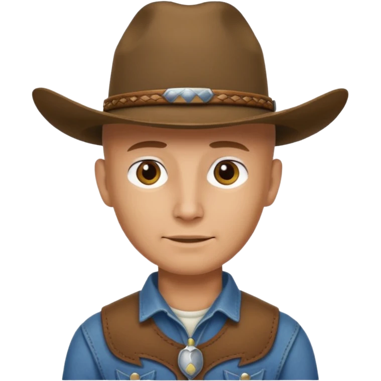 no hair cowboy emoji