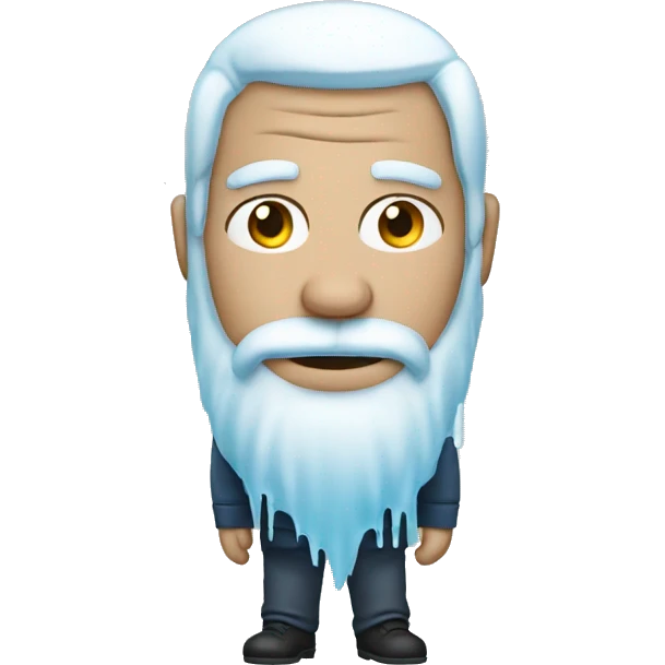 a man with ice emoji