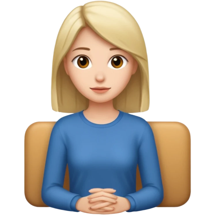 Mulher de cabelo liso sentada emoji