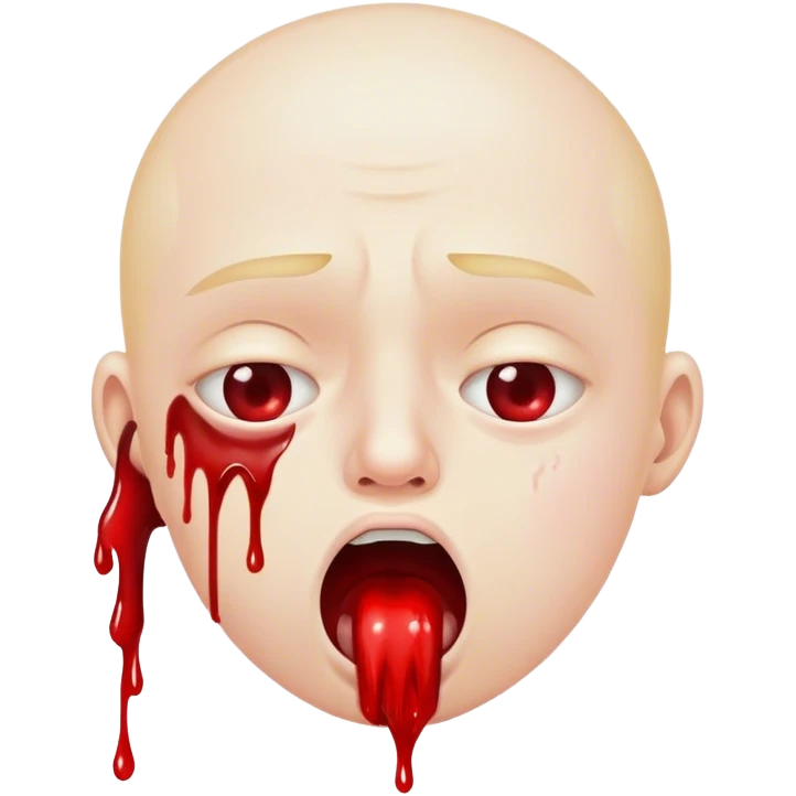 face with mouth and nose vomiting Blood emoji