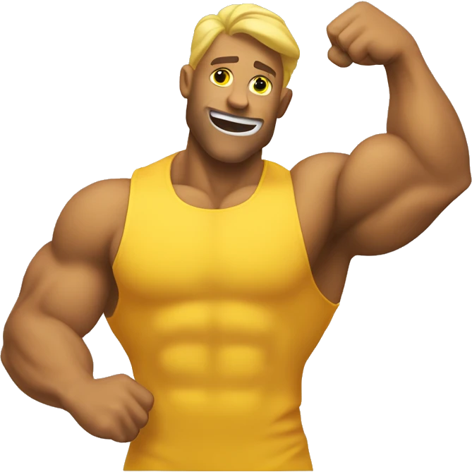 Reversed  yellow flexed biceps emoji  emoji