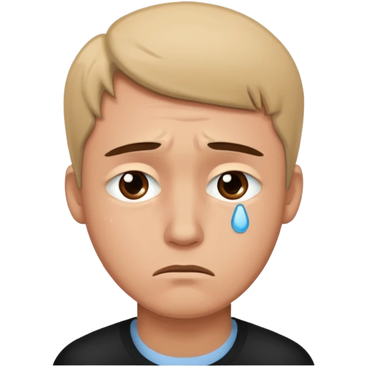 Make a sad face that has a body which is a man emoji