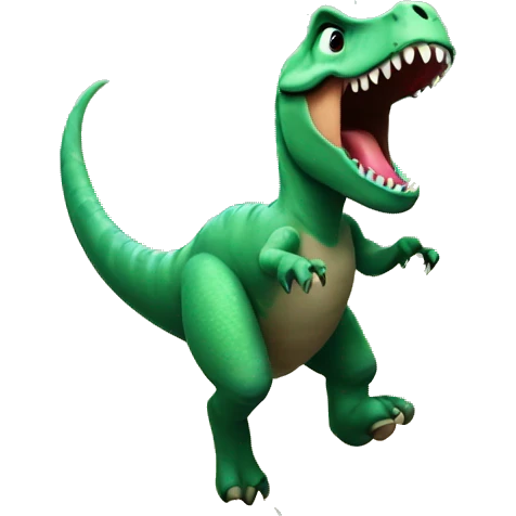 Dinosaur jumping over cactus emoji