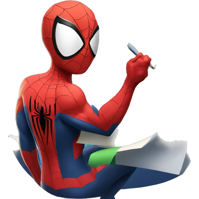 Spiderman with a to-do list in his hands emoji