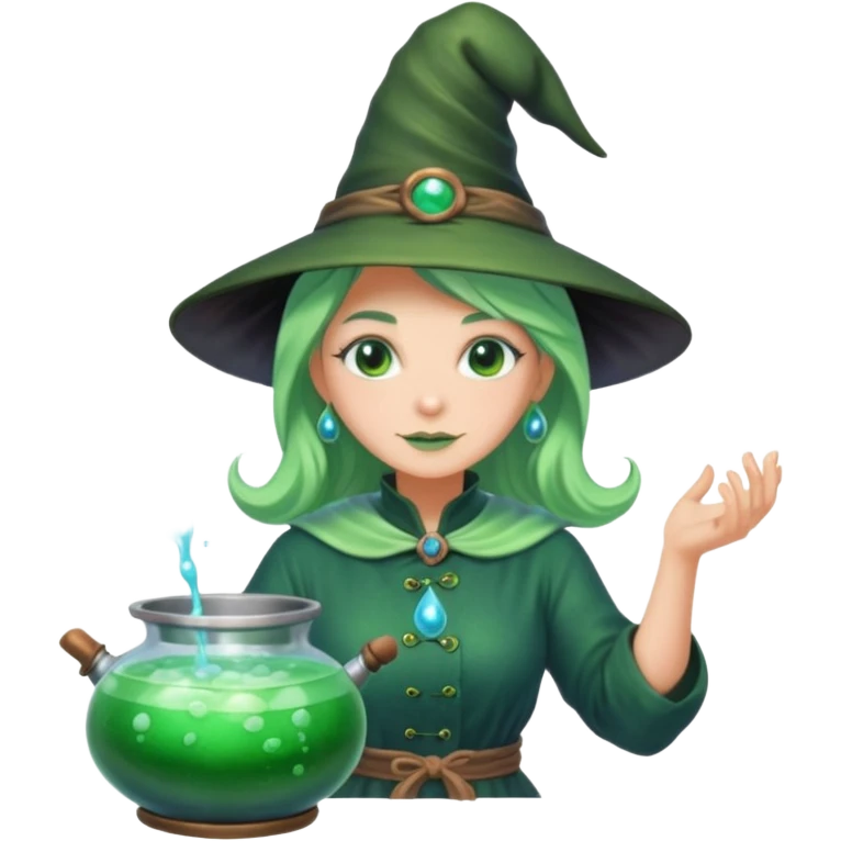 green witch cooking potion emoji