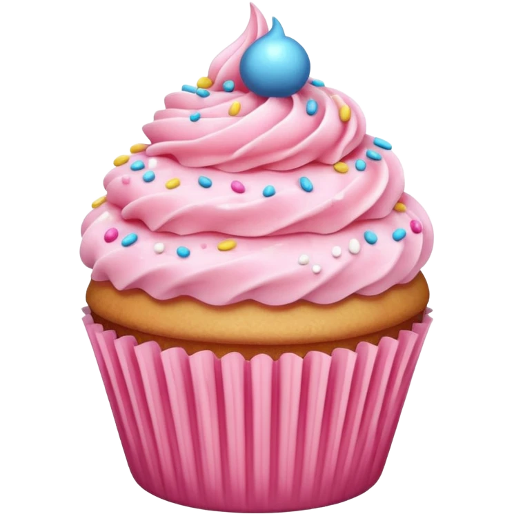 Cupcake with pink icing emoji