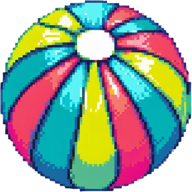neon beach ball emoji
