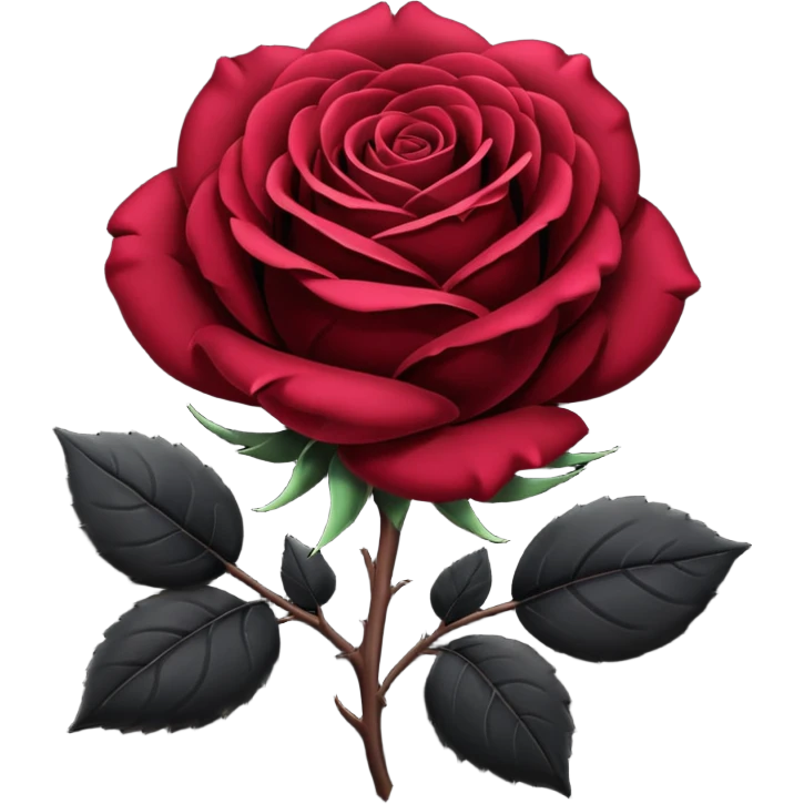 black rose, without green leaves, just flower emoji