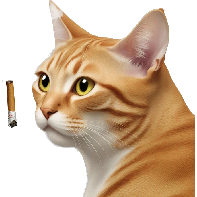 A cat smoking emoji