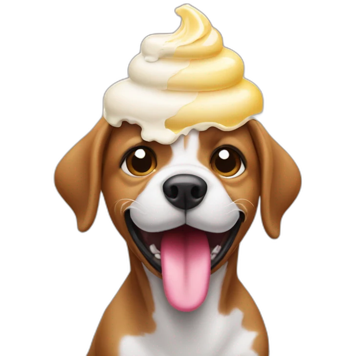 Dog eat icecream emoji