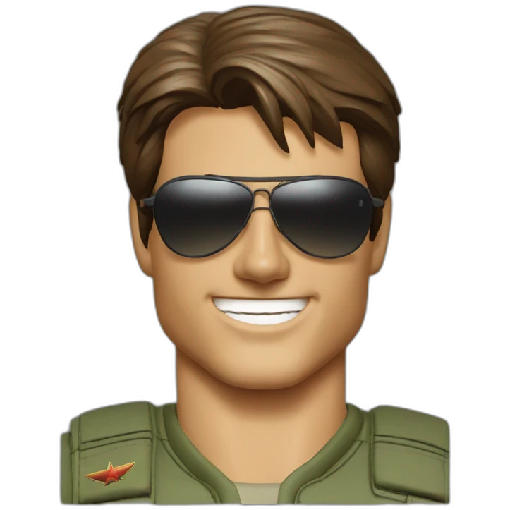tom cruise with sunglasses　of top gun emoji