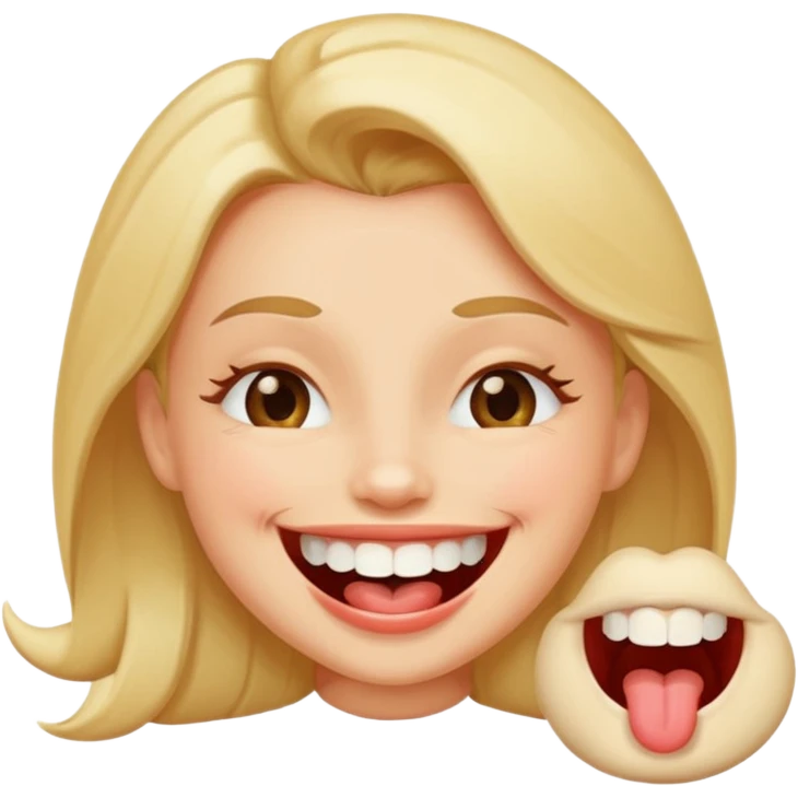 Flirty emoji licking top teeth  emoji