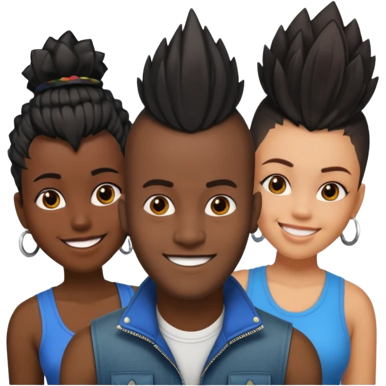 Black man with  Mohawk with black women  emoji