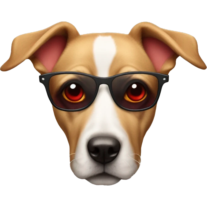 Perro con lentes rojos emoji