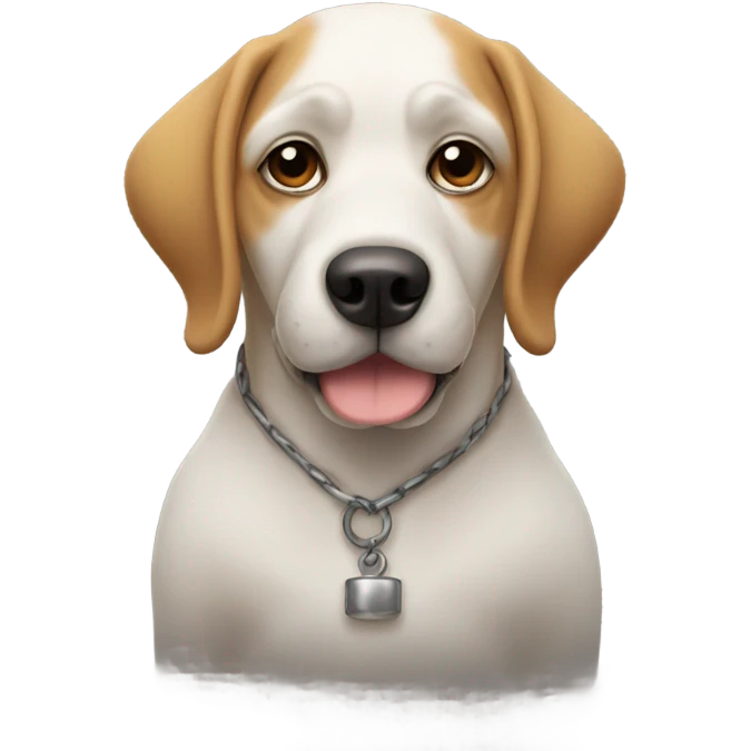 Dog wering a hodi emoji