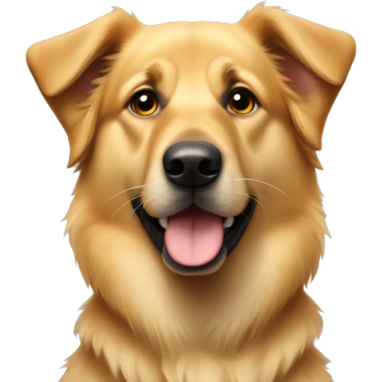 Make a cute German shepherd golden retriever mix emoji