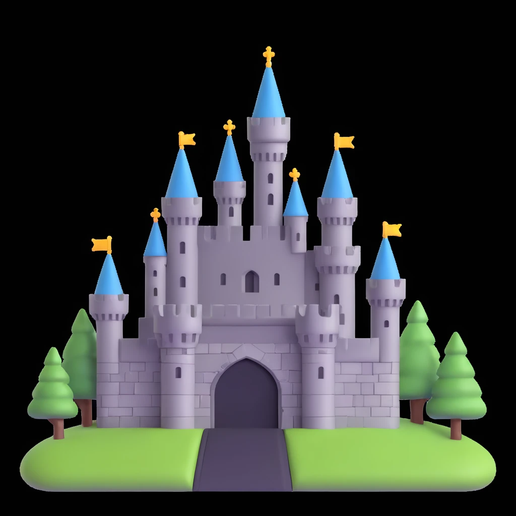 king and queen, castle background emoji