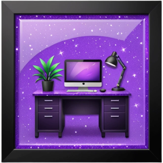 Purple Glitter office emoji