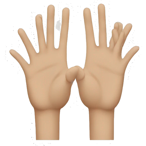 hands facing each other emoji