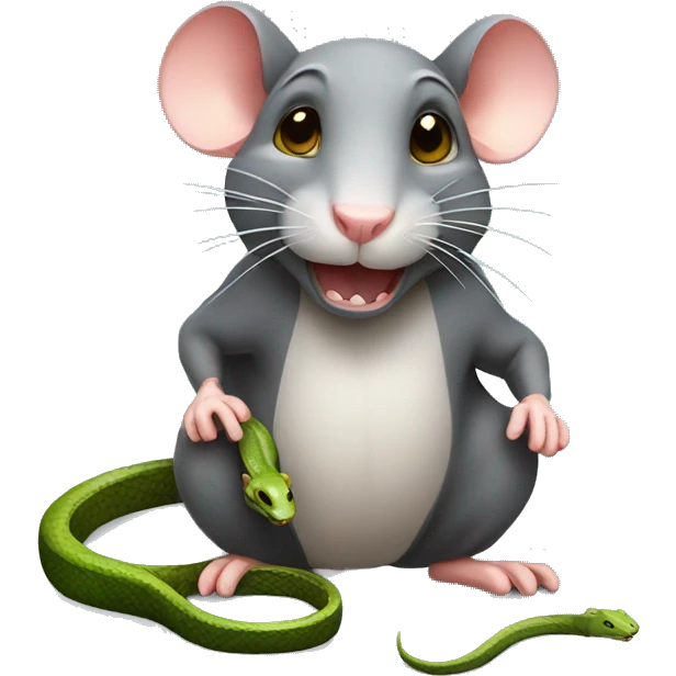Rat with snake emoji