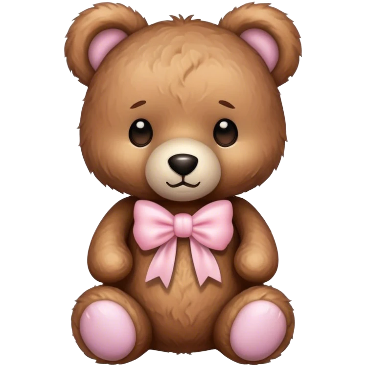 Teddy bear with light pink bow  emoji