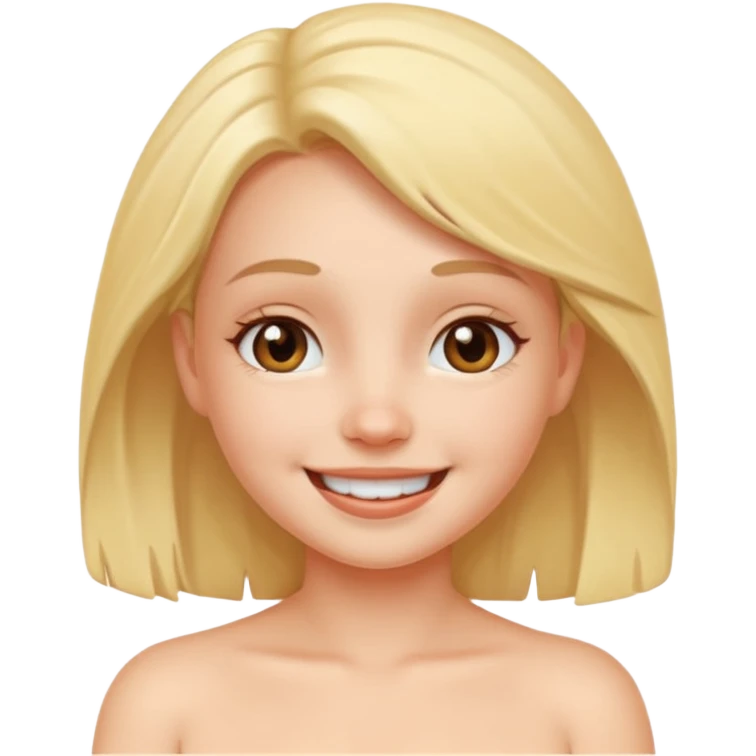Cute girl naked boobs cum face emoji