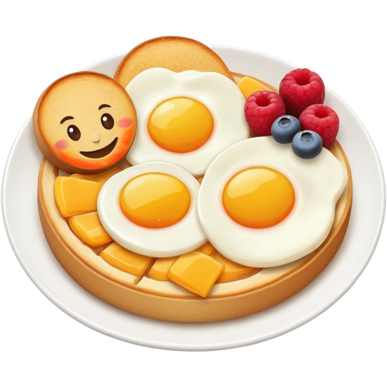 Breakfast with faces emoji