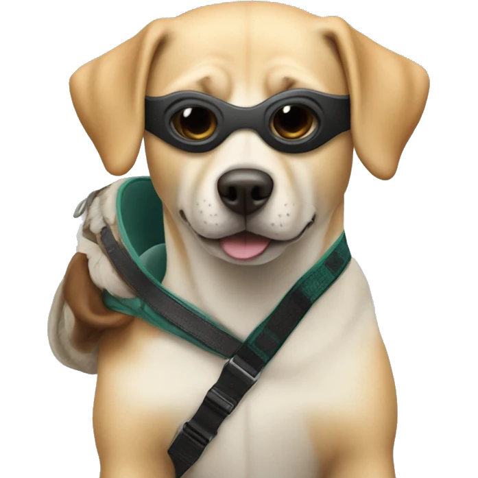 Dog with a ski mask and draco  emoji