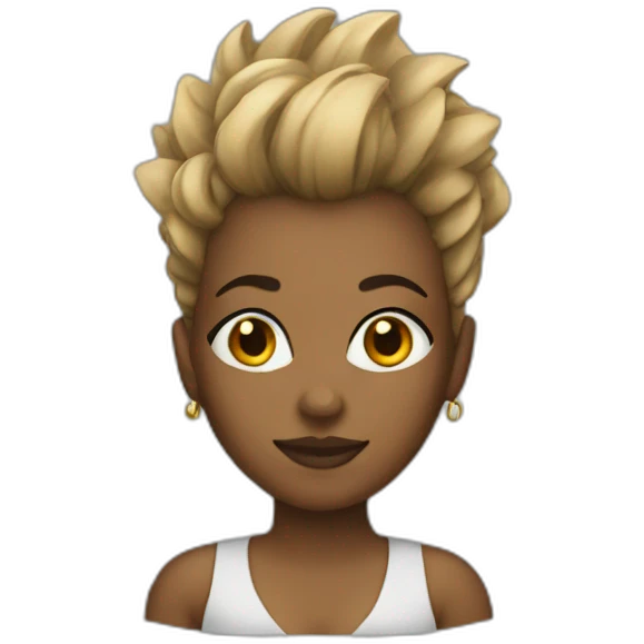 Black woman wearing a Mohawk  emoji