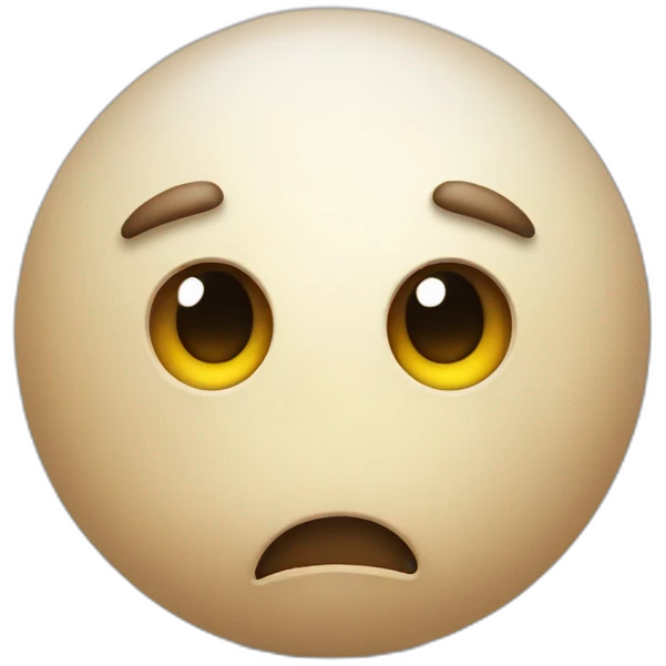 3d sphere with a cartoon Husk skin texture with big calm eyes emoji