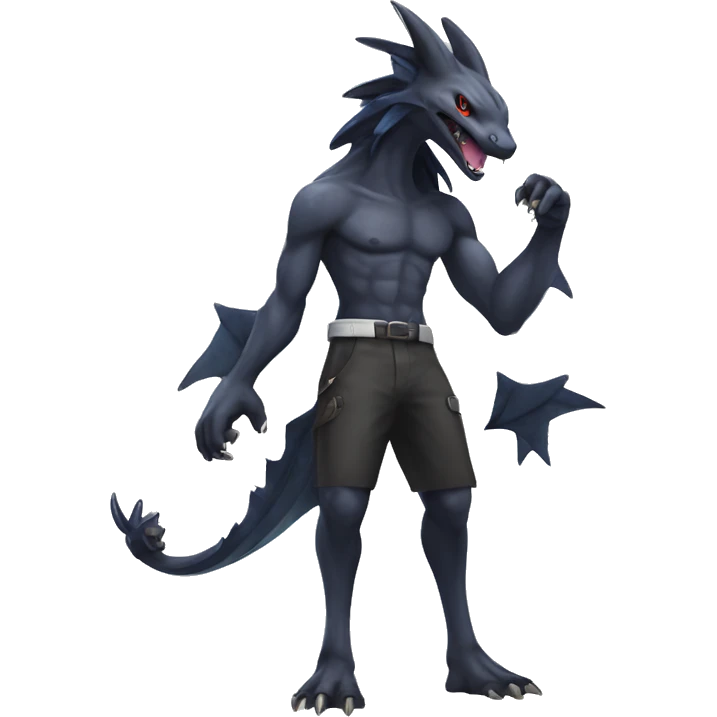 cool edgy modern colorful Dark-type nargacuga Pokémon full body emoji