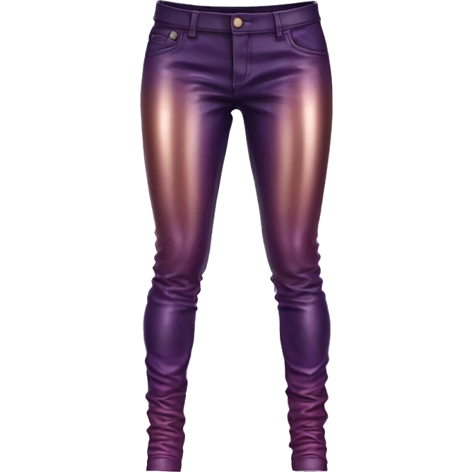 Realistic pair of rose gold to dark purple ombre leather pants isolated.  emoji