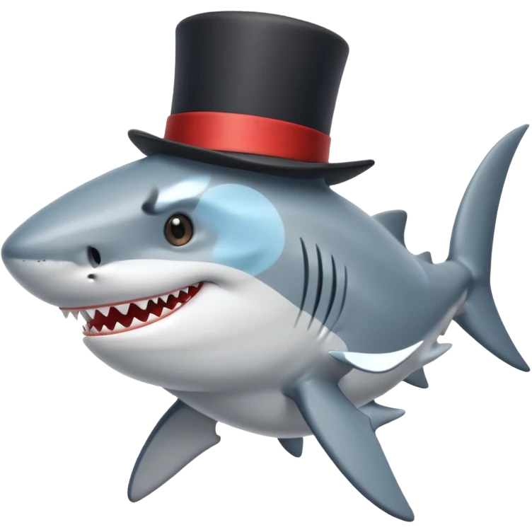 Shark with a top hat emoji