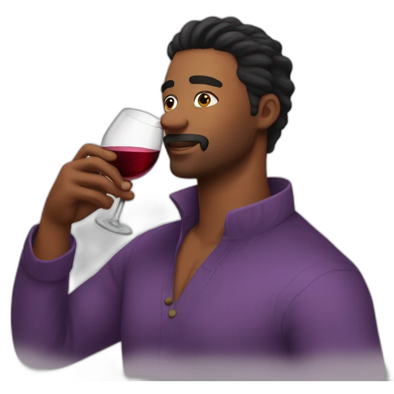 gorgeous man drinking wine emoji