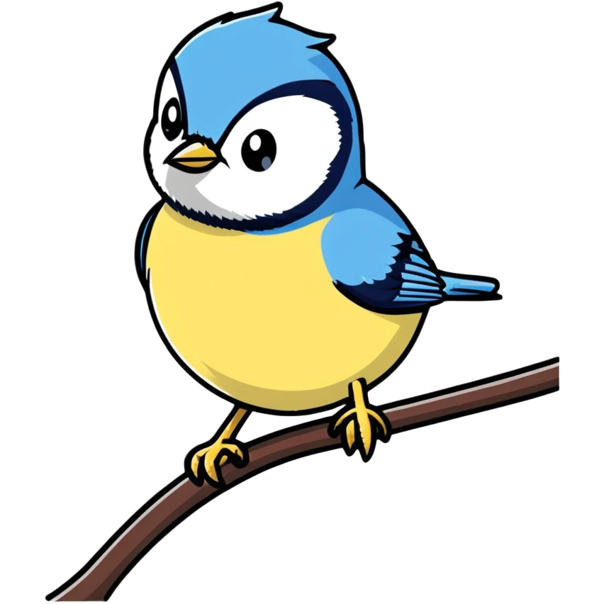 Eurasian blue tit bird emoji