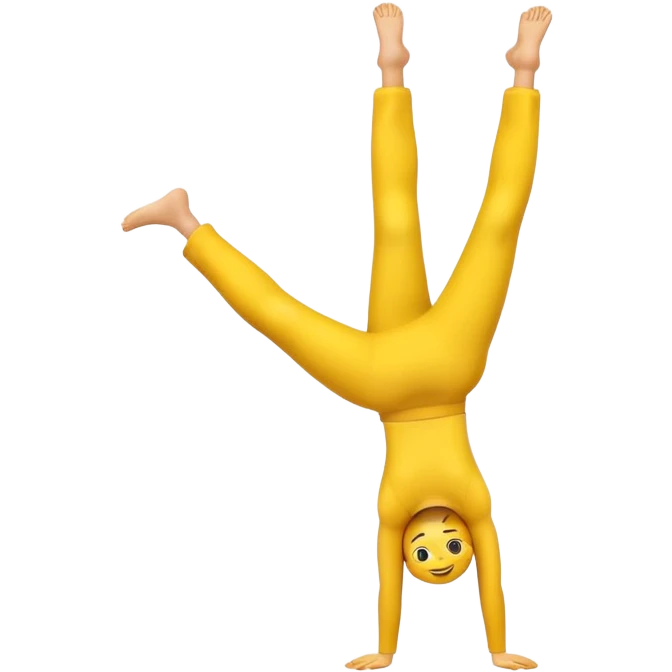Emoji doing a handstand emoji