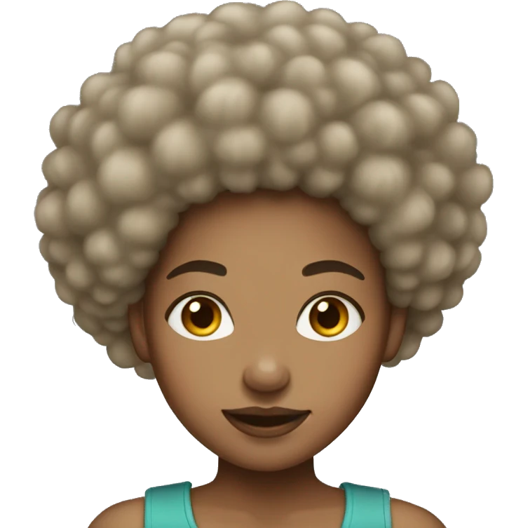 hair afro, light skin, girl emoji