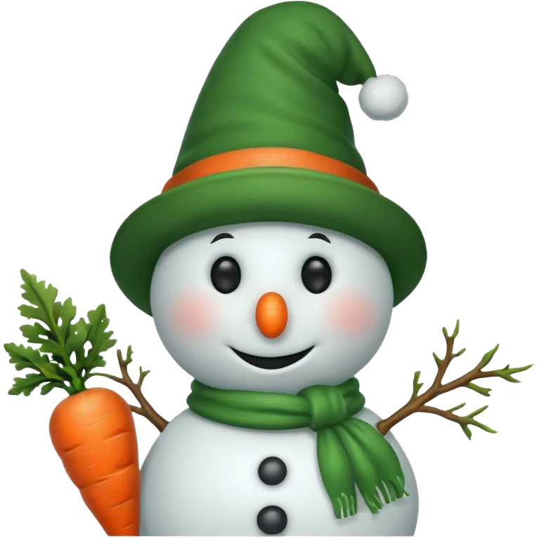 snowman wearing green hat emoji