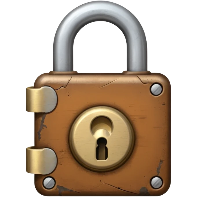 Lock with a brown with a heard white emoji