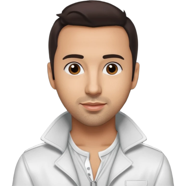 Howie Dorough from Backstreet Boys with dark brown hair, white outfit emoji