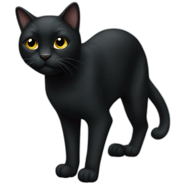 black-cat-full-body-no-tail emoji